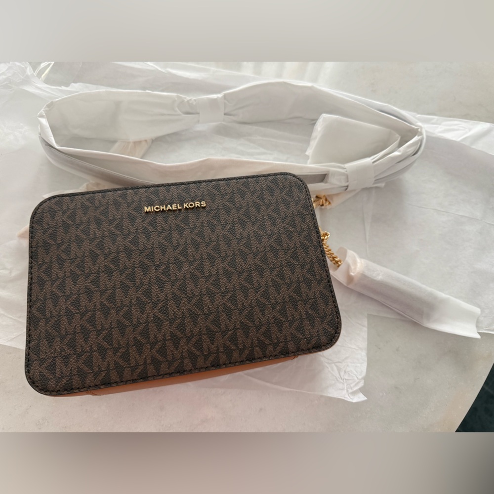 Michael Kors Signature Brown Crossbody Bag - Picture 9 of 16